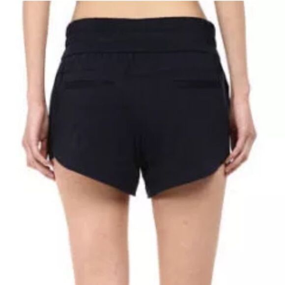 Helmut Lang Heather Shorts Black Pull On Stretch Waist Satin Side Sheer P XS EUC - Picture 3 of 13
